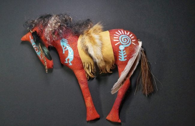 Sacred Medicine Pony - soft sculpture wall art (c) Denise Milledge