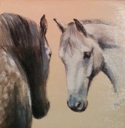 Zorra & Jax - hand painted on wood (c) Zuzanna Rajchert